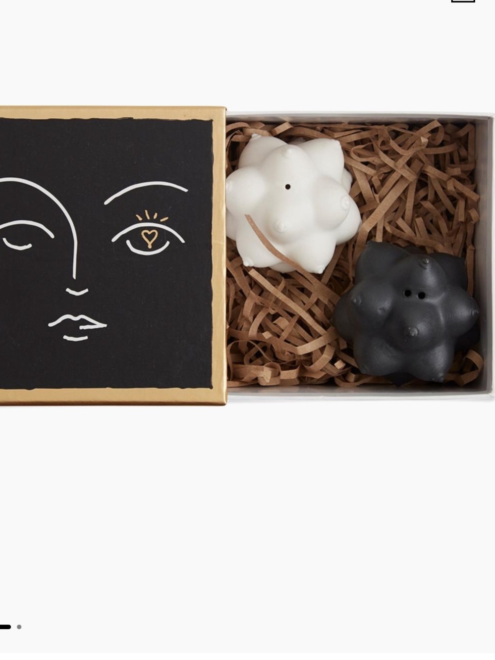 Jonathan Adler Aphrodite Salt & Pepper Set - Black, White & Gold Box